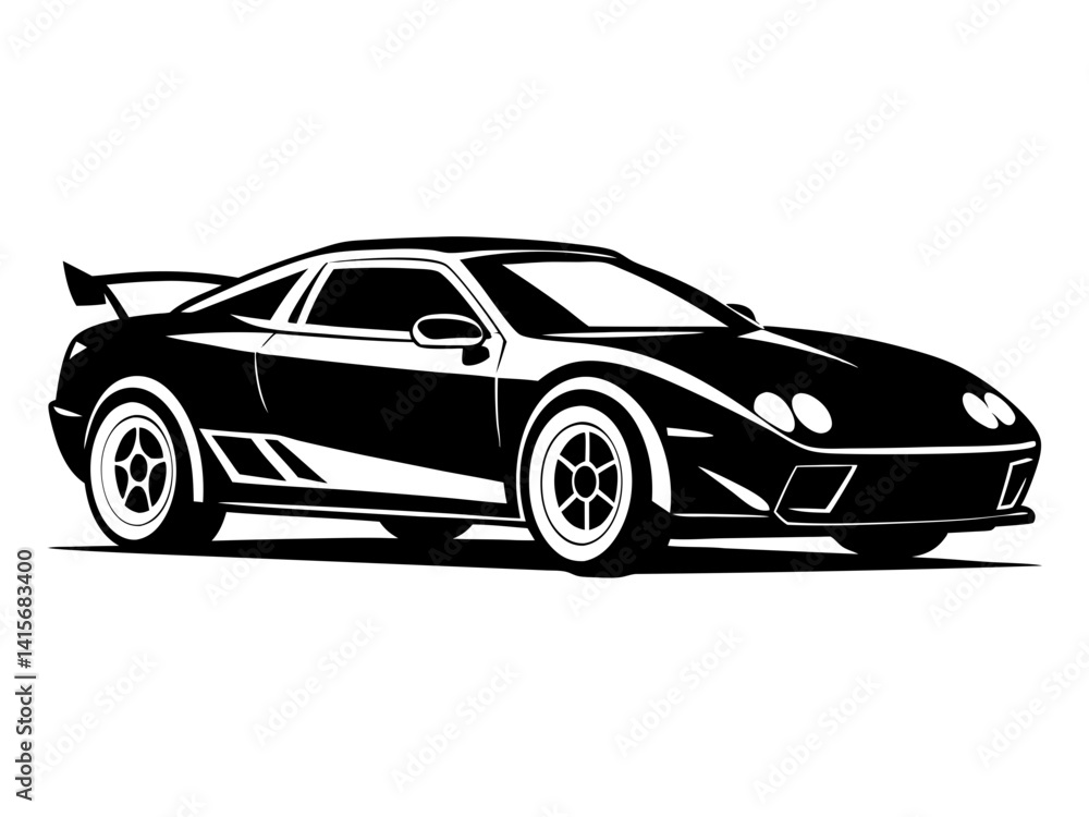 Fototapeta premium Sports Car Silhouette Vector Design | Sleek Sports Car SVG