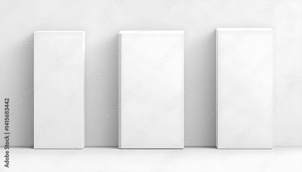 Blank white box mockup on white background. 3d rendering Blank white box mockup on white background. 3d rendering
