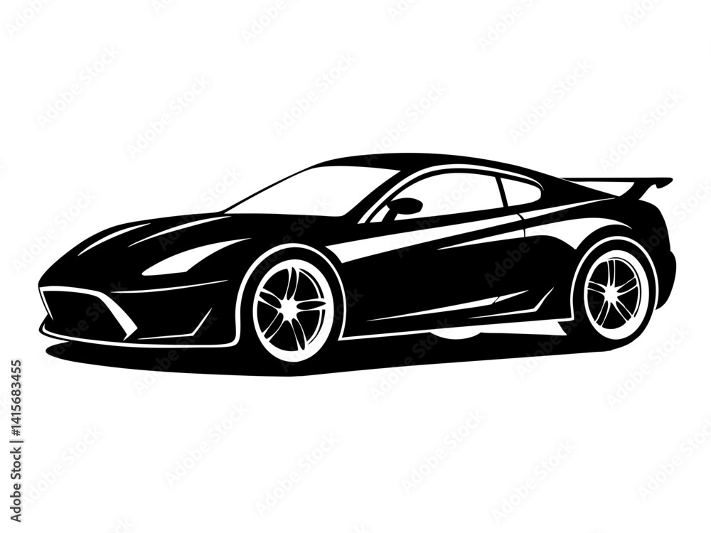 Fototapeta premium Sports Car Silhouette Vector Design | Sleek Sports Car SVG