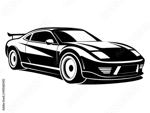 Sports Car Silhouette Vector Design | Sleek Sports Car SVG