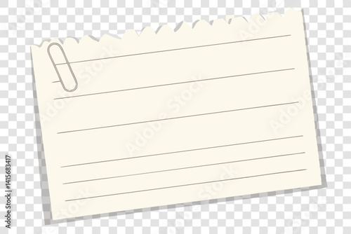 Scalloped Edge Lined Paper Note with Paperclip Vector