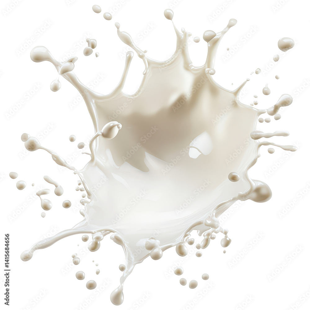 Fototapeta premium Splashing Milk: A dynamic image that captures the creamy texture of milk exploding outwards, creating a stunning visual.