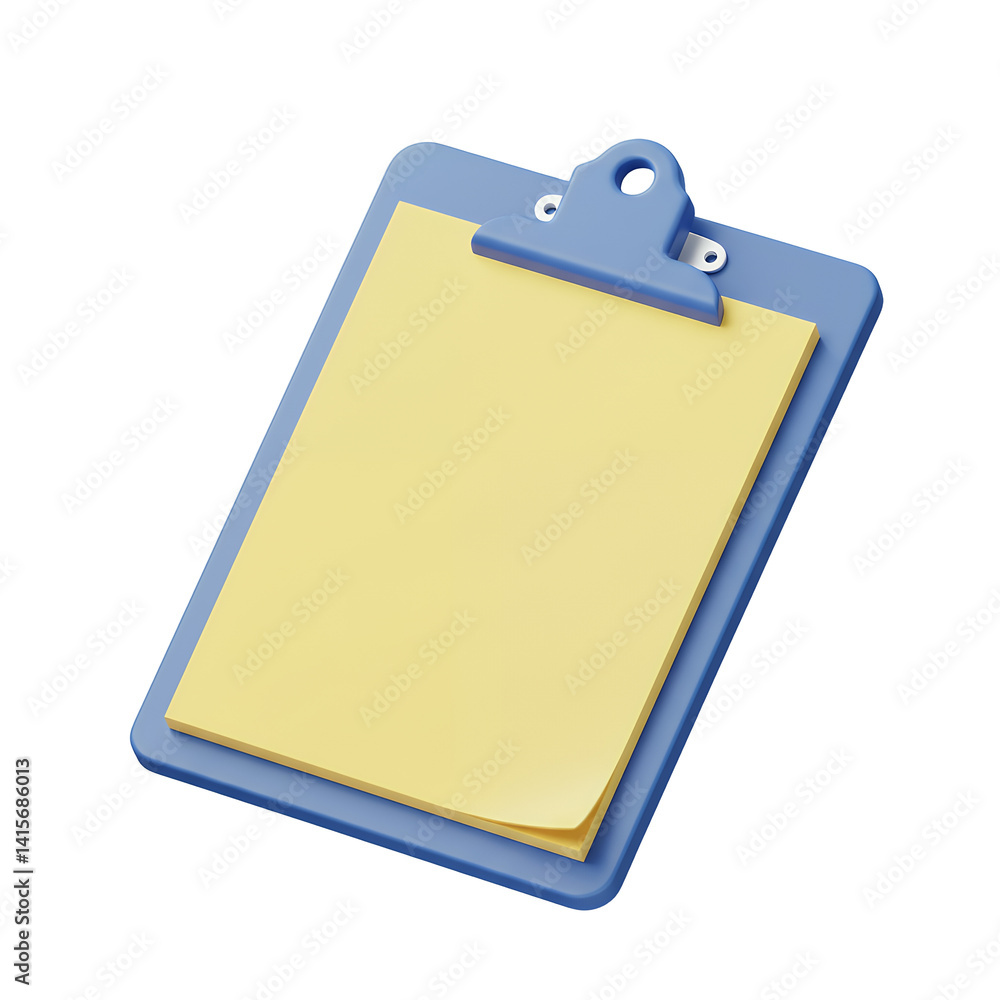 Clipboard with Yellow Paper Sheets Note for Tasks and List Clipboard with Yellow Paper Sheets Note for Tasks and List