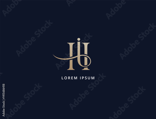letter ih luxury brand logo design, ih lettering, hi logo design, business corporate branding indentity ih logo