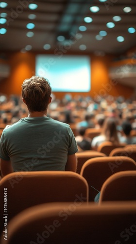 Audience listening to presentation