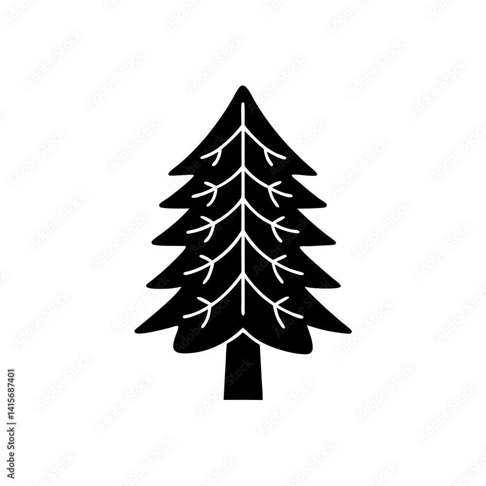 Obraz premium creative details Pine Tree Icon Vector Illustration