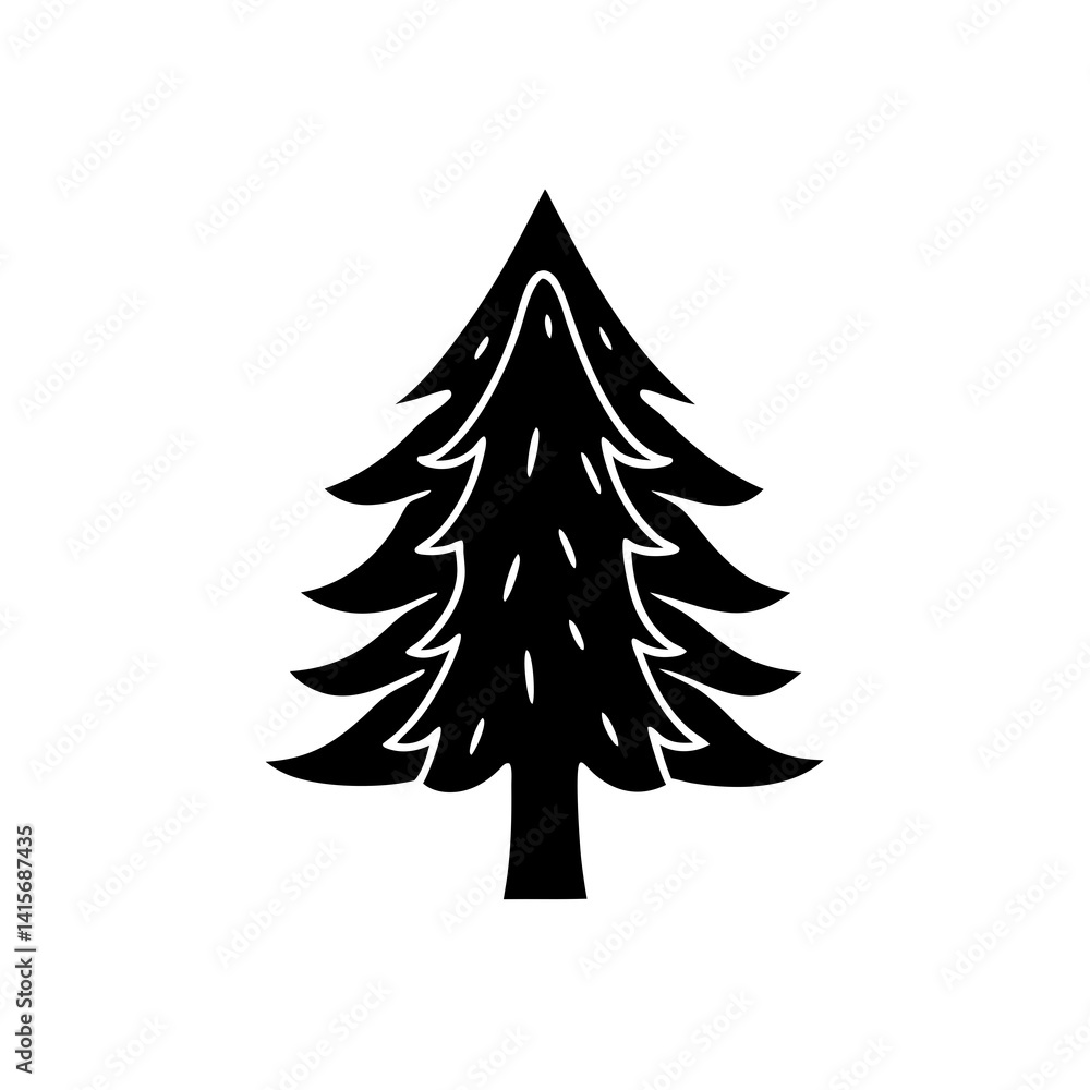 Obraz premium creative details Pine Tree Icon Vector Illustration