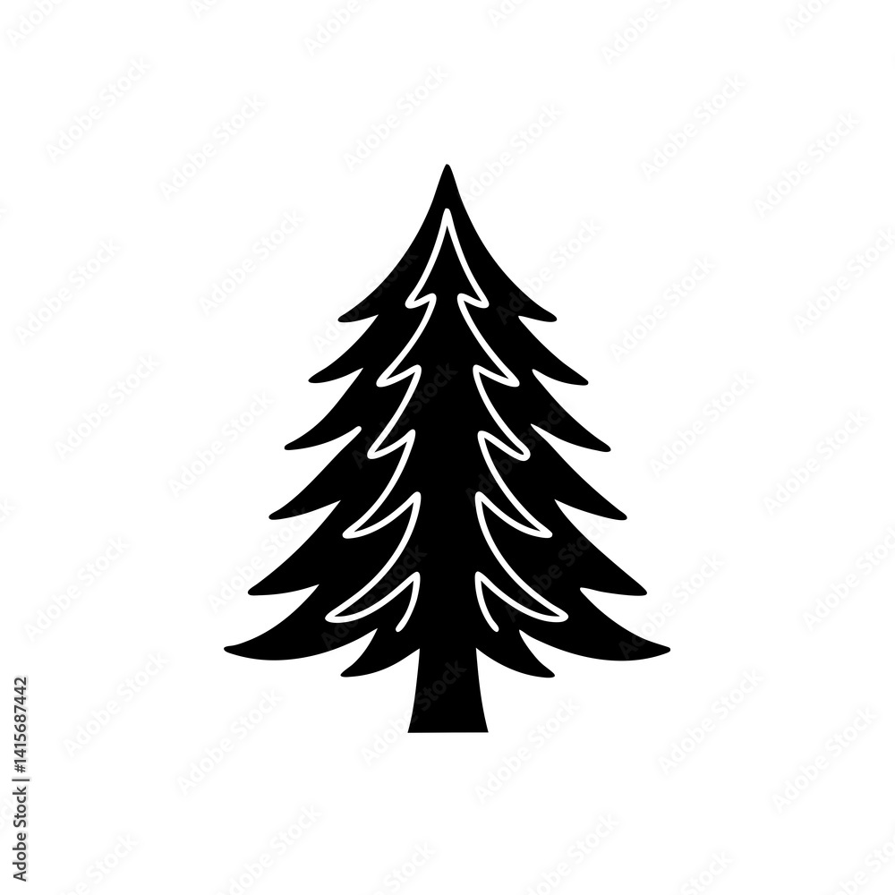Obraz premium creative details Pine Tree Icon Vector Illustration