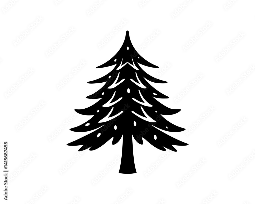 Obraz premium creative details Pine Tree Icon Vector Illustration