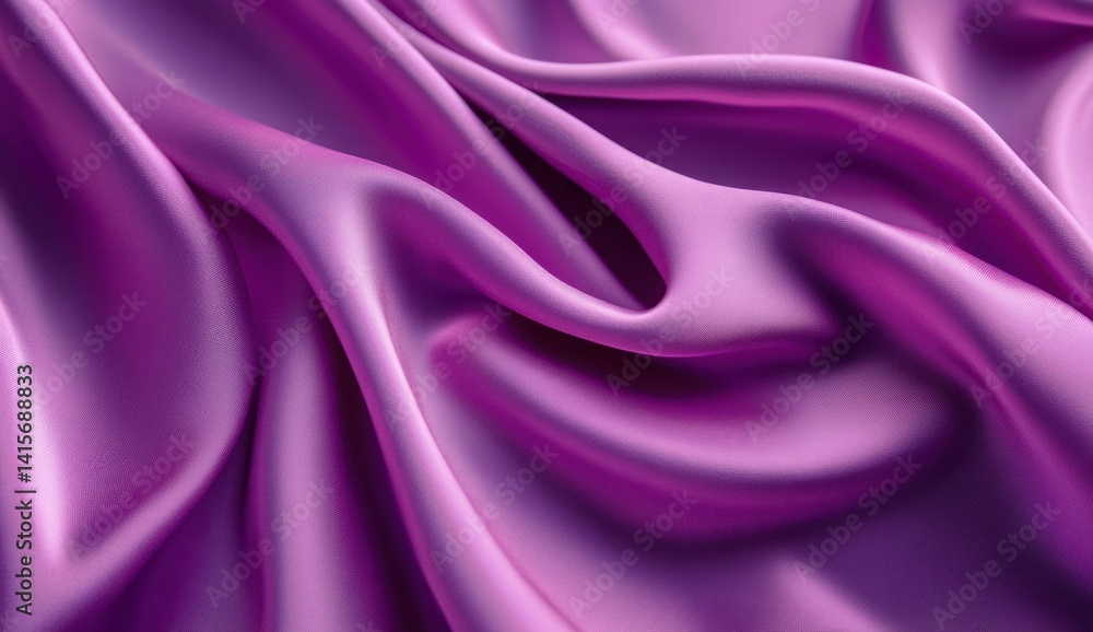 Fototapeta premium Close up of draped purple fabric showing folds and smooth texture.