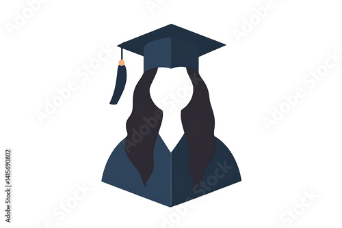 Graduate woman in cap and gown academic achievement success