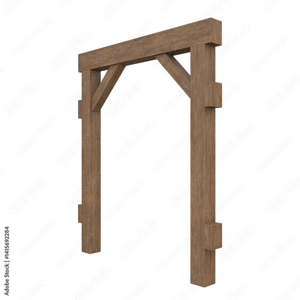 Mine Supports, 3d illustration isolated on white background Mine Supports, 3d illustration isolated on white background