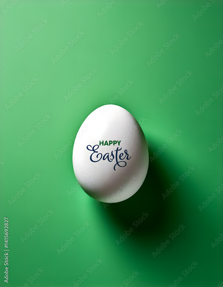 A single white egg with the phrase A single white egg with the phrase
