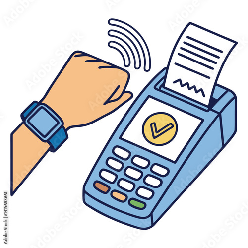 Contactless Smartwatch Payment: Wireless Transaction at POS Terminal with Wearable.