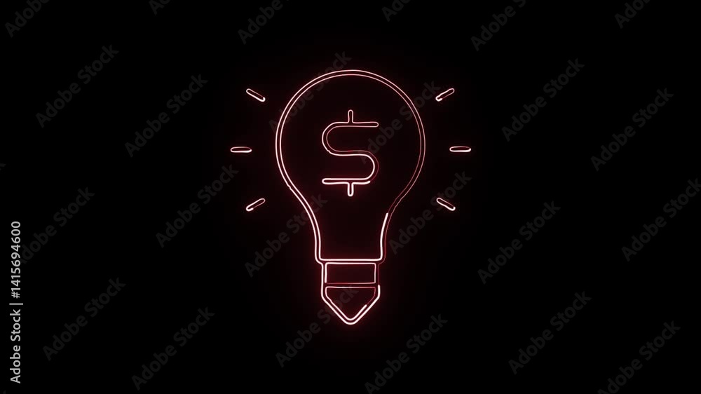 glowing neon creative activity icon isolated, black background, HD motion graphic animation glowing neon creative activity icon isolated, black background, HD motion graphic animation
