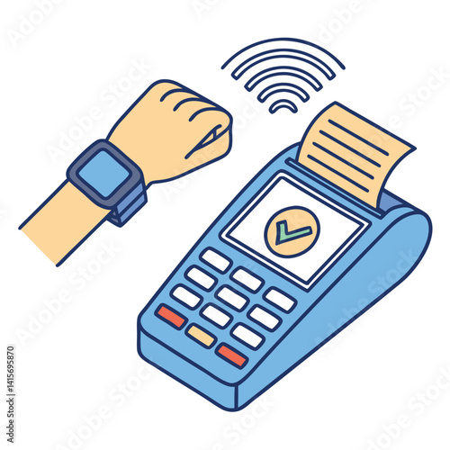 Contactless Smartwatch Payment: Wireless Transaction at POS Terminal with Wearable.