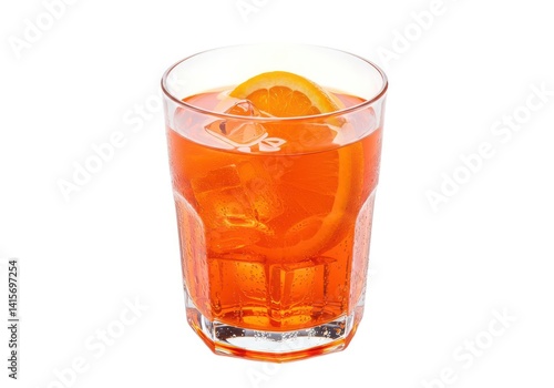Wallpaper Mural Refreshing aperol spritz cocktail with orange slice and ice isolated on white background Torontodigital.ca