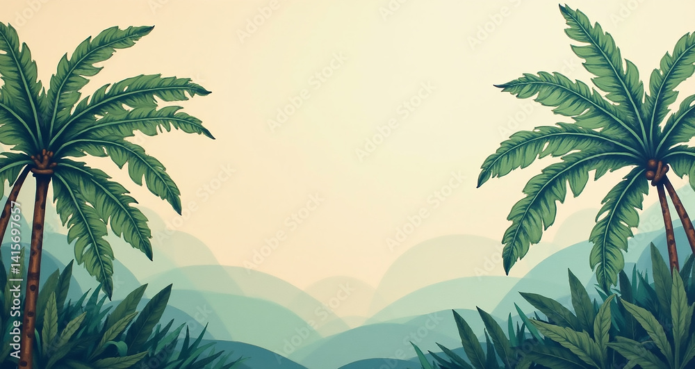 Fototapeta premium tropical background with palms