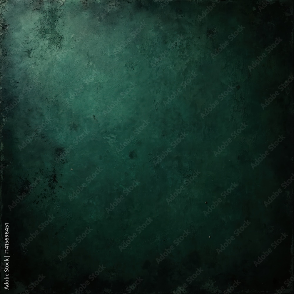 Fototapeta premium Grungy green texture background. Dark green painted wall. Grunge texture surface with rough, weathered look. Abstract background with old, aged, dirty wall texture pattern. Good for designs.
