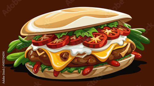 From the griddle to your hands,
Savory beef meets melted cheese,
White sauce drips with creamy grace,
A legend born in sandwich lands.

