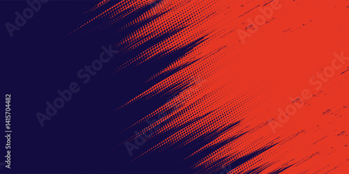 Abstract speed lines style orange color halftone banner design template. Vector Backgroud illustration.