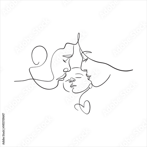 One line abstract art of romantic couple kissing, continuous line drawing, minimalist modern love illustration, sensual relationship concept