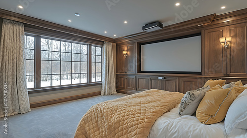 Luxurious home theater bedroom (1)