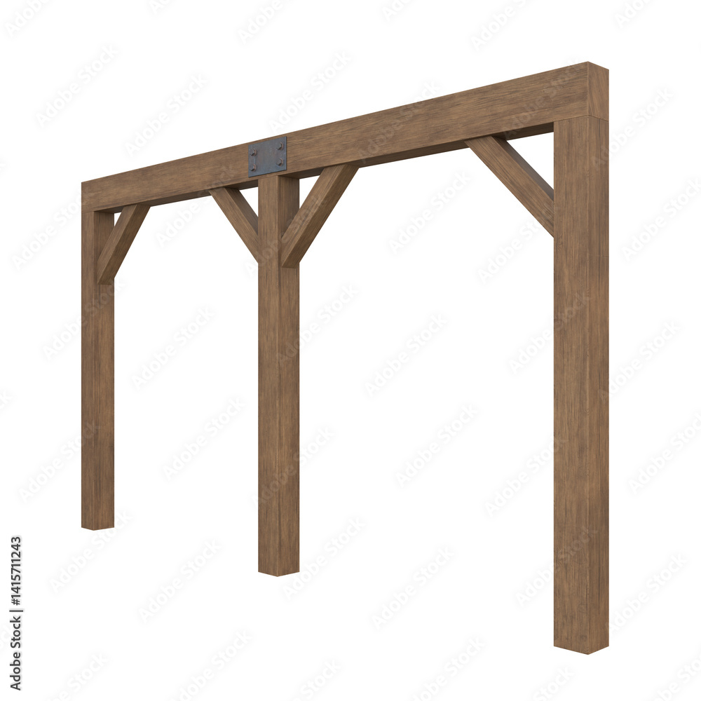 Mine Supports, 3d illustration isolated on white background Mine Supports, 3d illustration isolated on white background