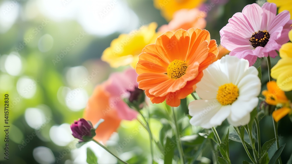A bouquet of flowers with a variety of colors