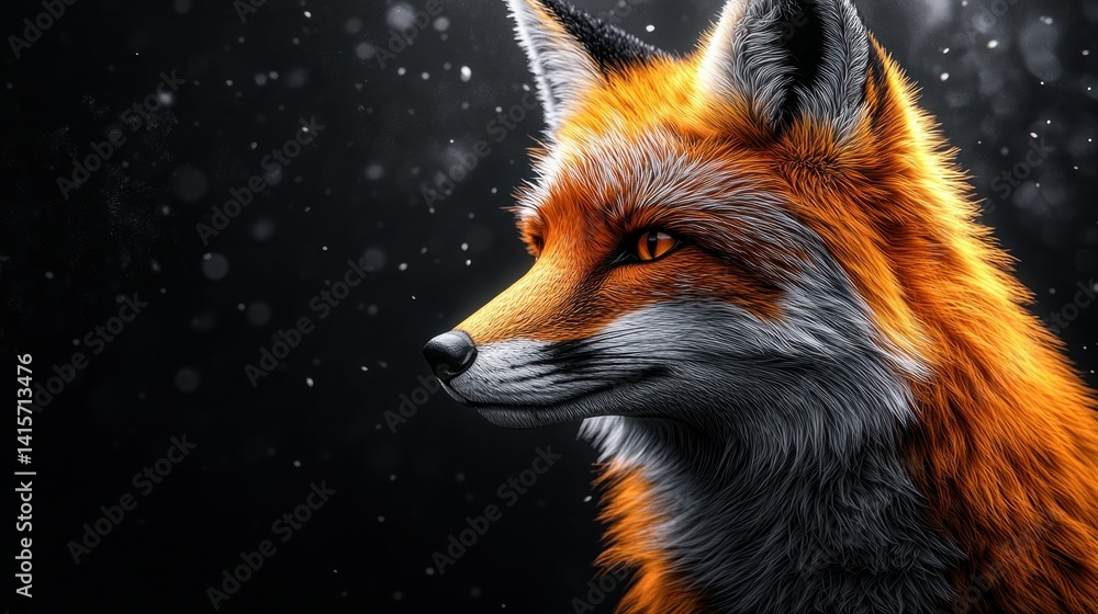 Obraz premium Winter fox profile