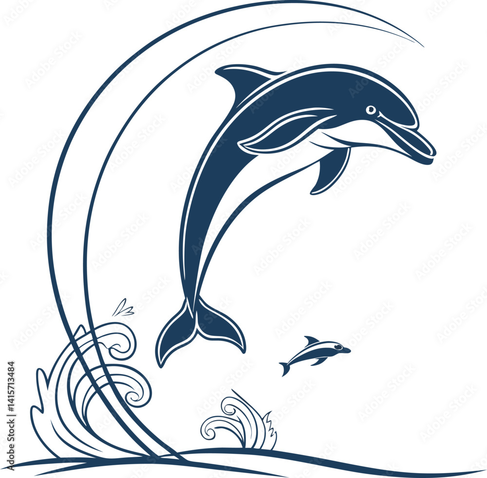 Obraz premium dolphin vector illustration isolated on white