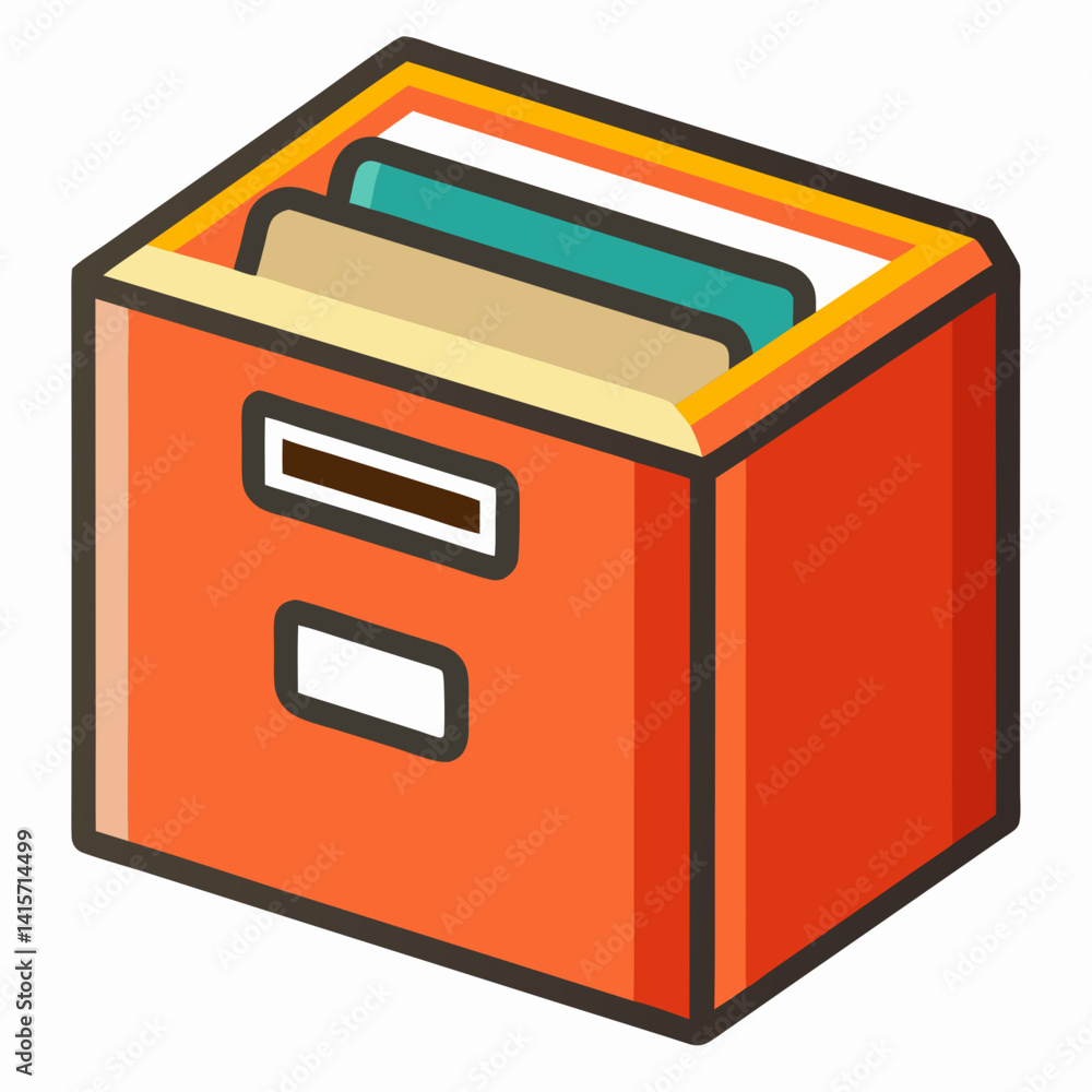 File Box icon with colorful files File Box icon with colorful files
