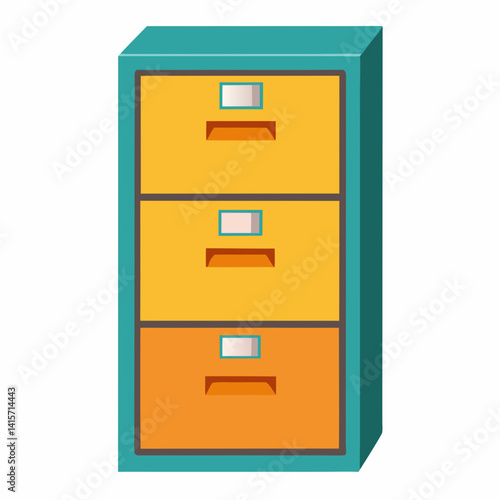 Filing Cabinet in colorful design and storage organization