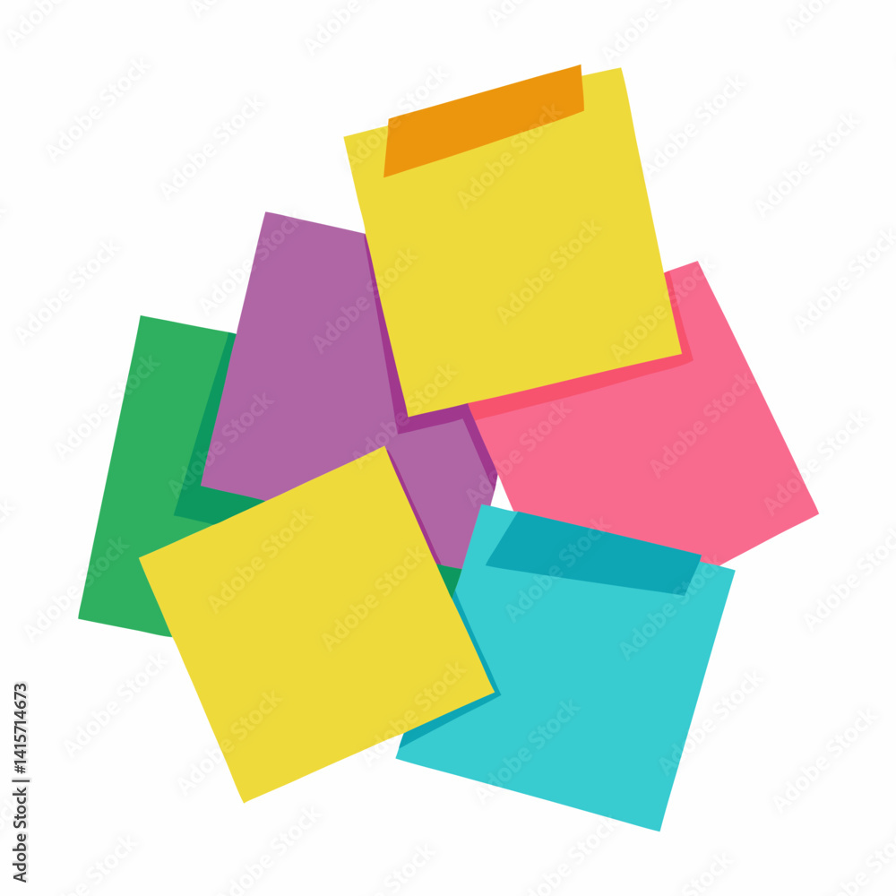 Colorful Post It Notes stacked together Colorful Post It Notes stacked together