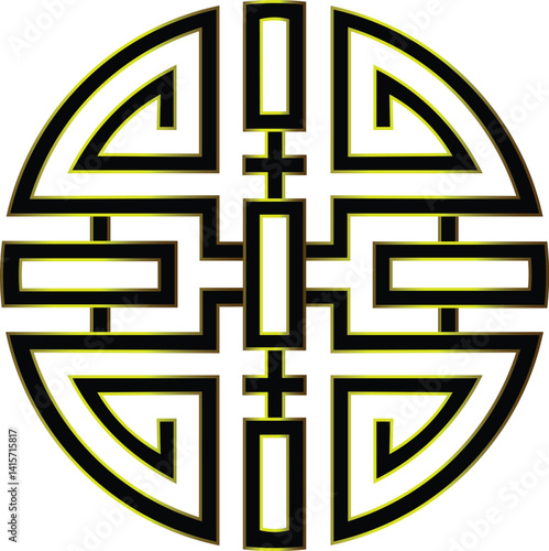Cai ( 财 ) Symbol vector art  in white background