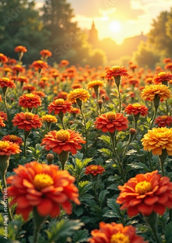 orange flower field