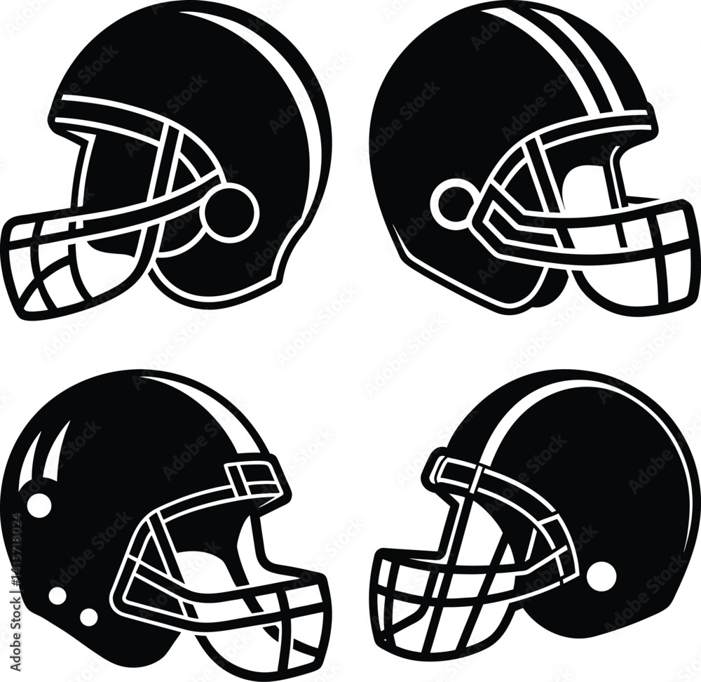 Fototapeta premium Football Helmet Silhouette