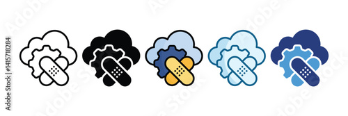 Security Patch Management Icon Set Multiple Style Collection