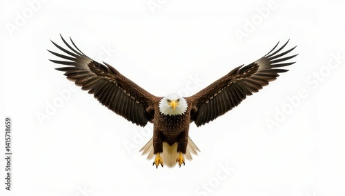 Majestic Bald Eagle in Flight, Wings Spread Wide