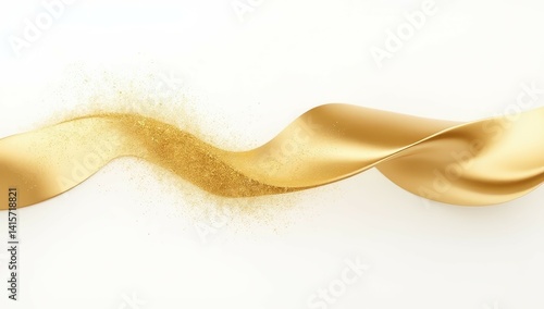 Abstract Gold Wave with Glitter