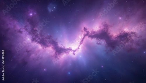 Obraz na płótnie Purple Nebula in Space, Cosmic Background, Galaxy Stars w salonie