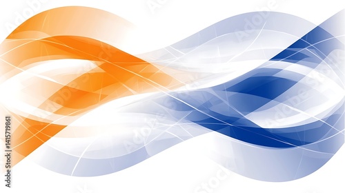 Abstract Wavy Lines in Orange and Blue Colors Creating Dynamic Visual Effects