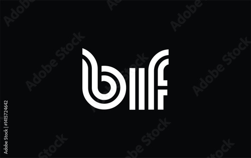 BIF Creative Unique Modern Letter Logo Design. Stylized logo featuring a unique letter design, presenting abstract minimalist aesthetics and modern appeal