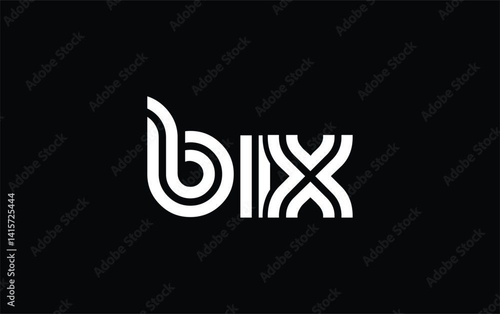 BIX Creative Unique Modern Letter Logo Design. Stylized logo featuring a unique letter design, presenting abstract minimalist aesthetics and modern appeal BIX Creative Unique Modern Letter Logo Design. Stylized logo featuring a unique letter design, presenting abstract minimalist aesthetics and modern appeal