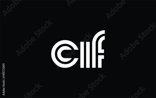 CIF Creative Unique Modern Letter Logo Design. Stylized logo featuring a unique letter design, presenting abstract minimalist aesthetics and modern appeal