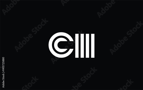 CII Creative Unique Modern Letter Logo Design. Stylized logo featuring a unique letter design, presenting abstract minimalist aesthetics and modern appeal