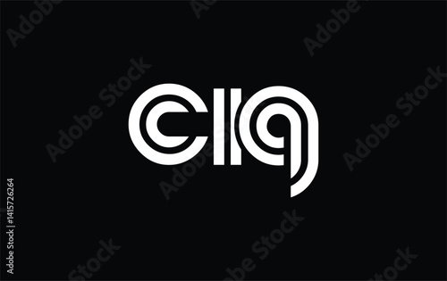 CIQ Creative Unique Modern Letter Logo Design. Stylized logo featuring a unique letter design, presenting abstract minimalist aesthetics and modern appeal