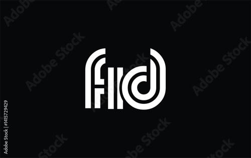 FID Creative Unique Modern Letter Logo Design. Stylized logo featuring a unique letter design, presenting abstract minimalist aesthetics and modern appeal