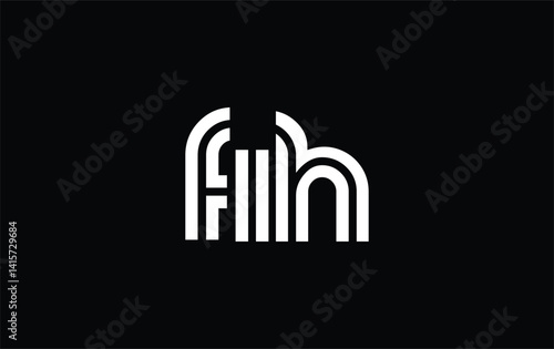 FIH Creative Unique Modern Letter Logo Design. Stylized logo featuring a unique letter design, presenting abstract minimalist aesthetics and modern appeal