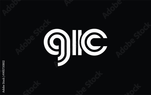 GIC Creative Unique Modern Letter Logo Design. Stylized logo featuring a unique letter design, presenting abstract minimalist aesthetics and modern appeal